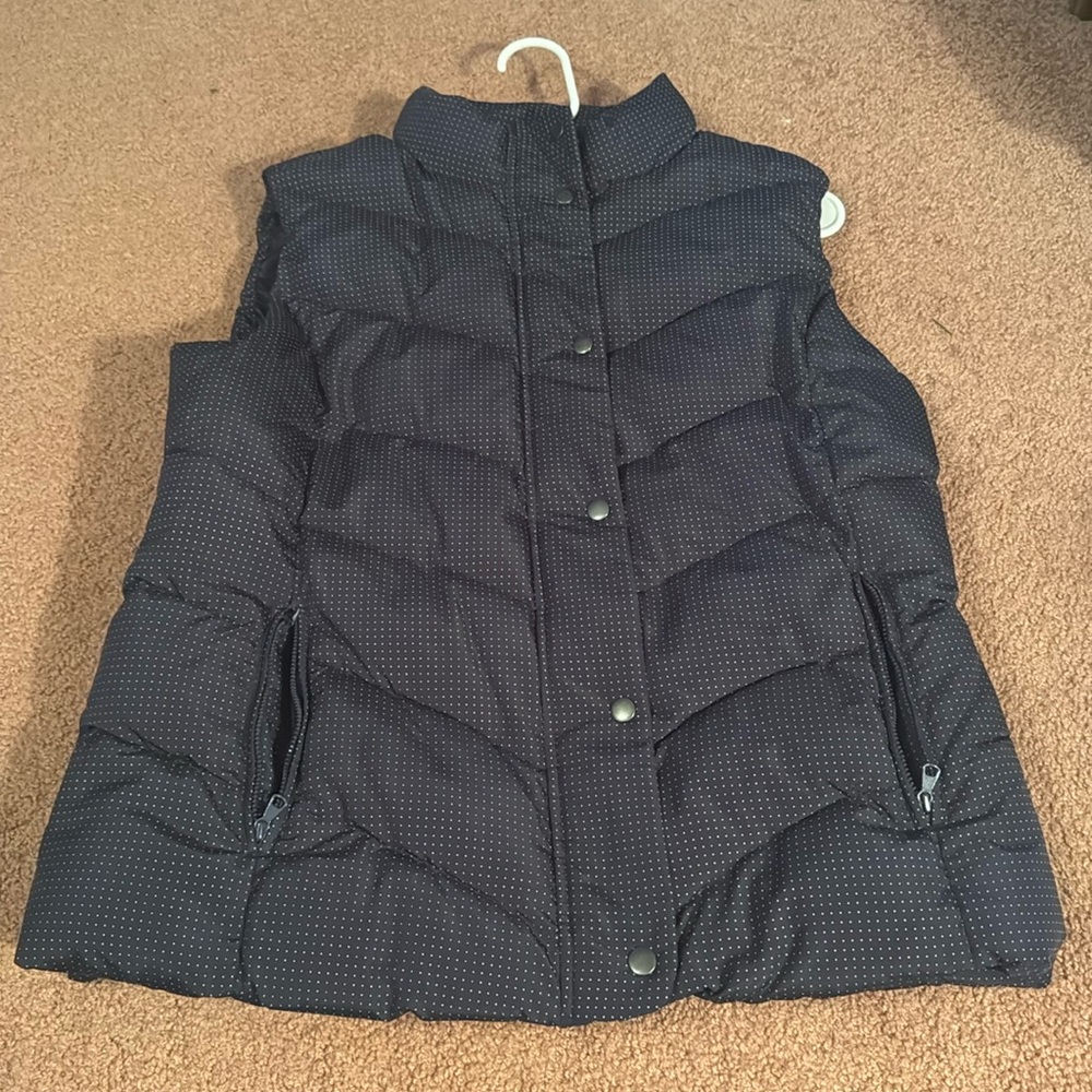 Polka dot blue puffer vest